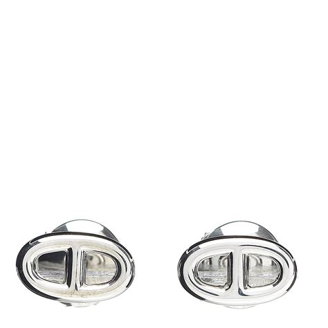 hermes chaine d'ancre earrings silver